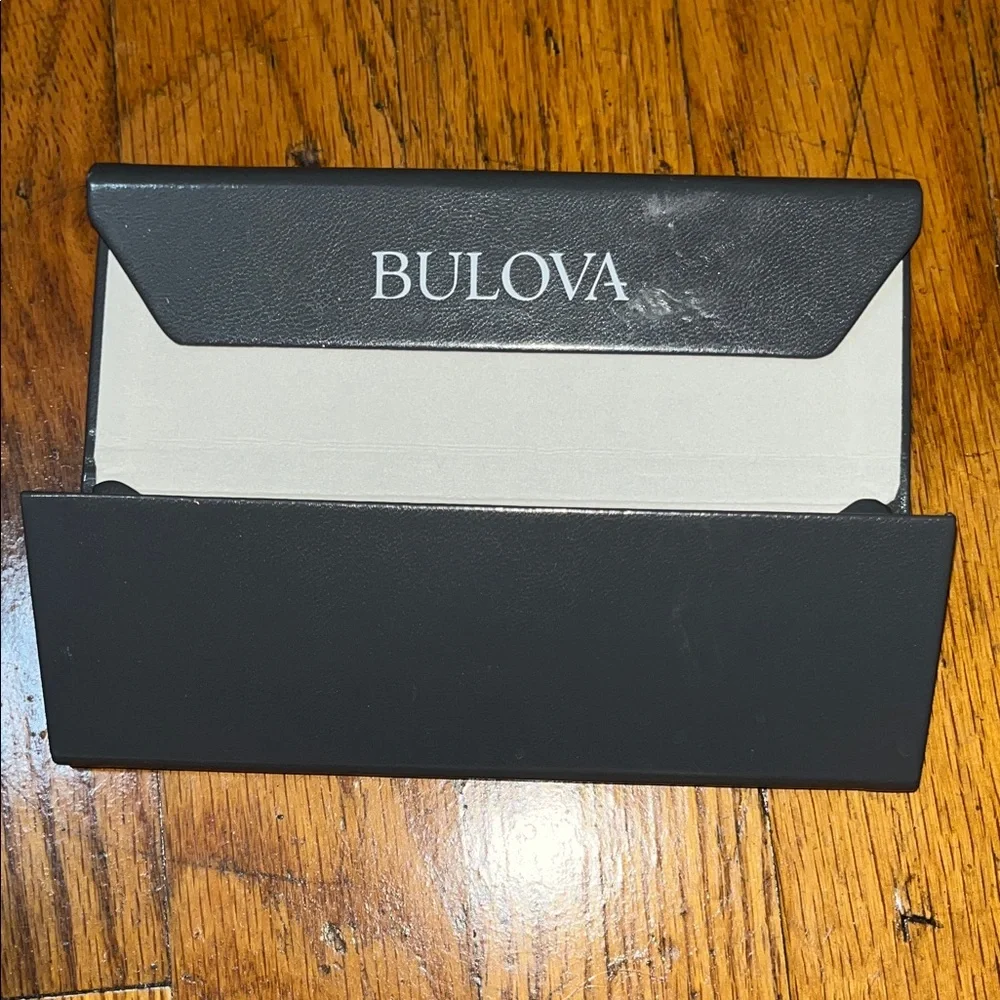 Bulova Elegant Black Fold Flat Eyeglass Case